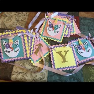 Unicorn birthday banner $20